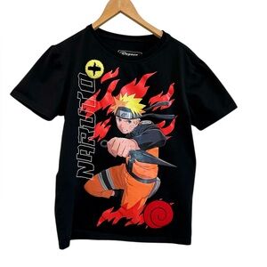 Kids Naruto Shirt Flaming Daggers Graphic Tee sz. Small